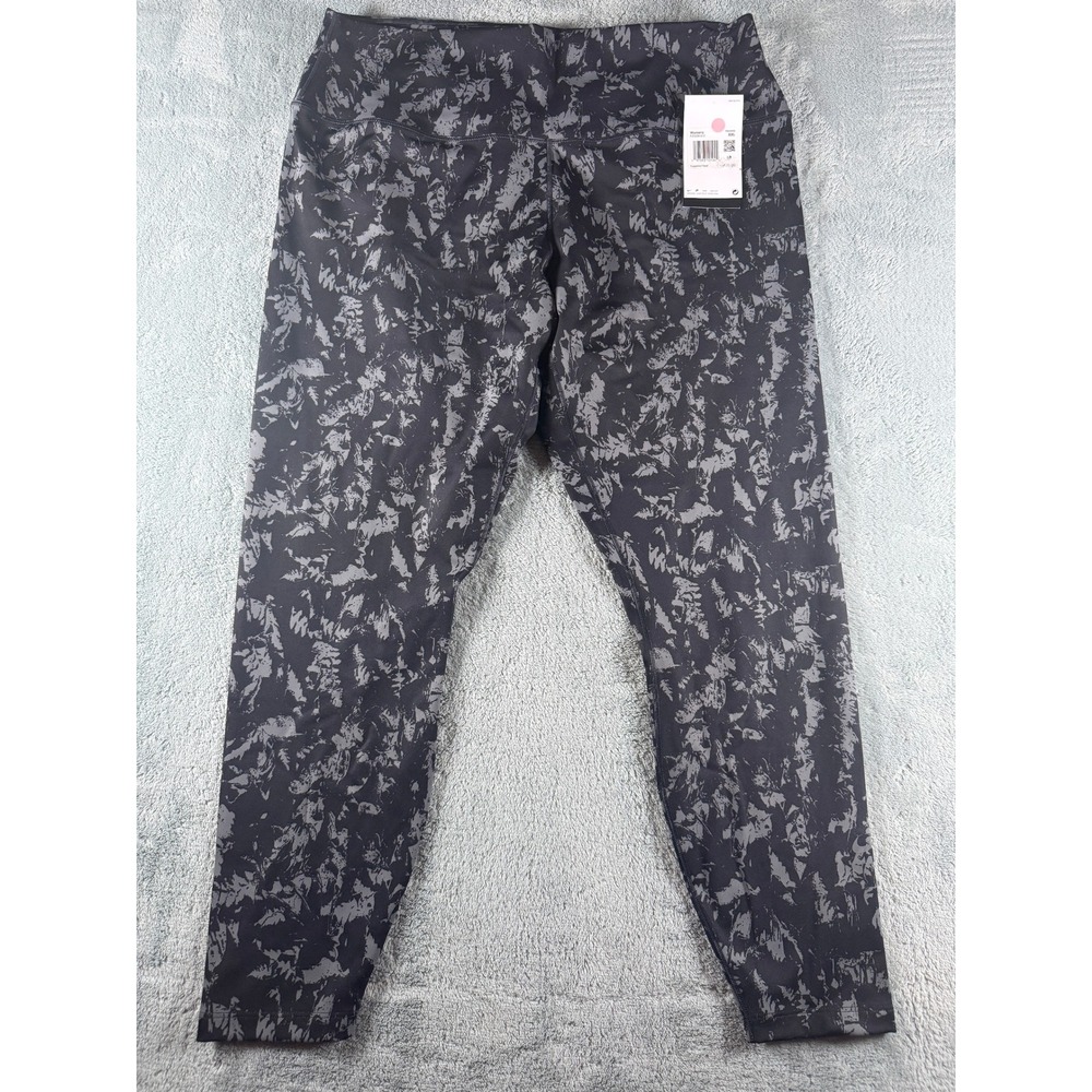 Nike Womens Training Leggings XXL Black Grey Abstract Print FZ3229-010 NWT